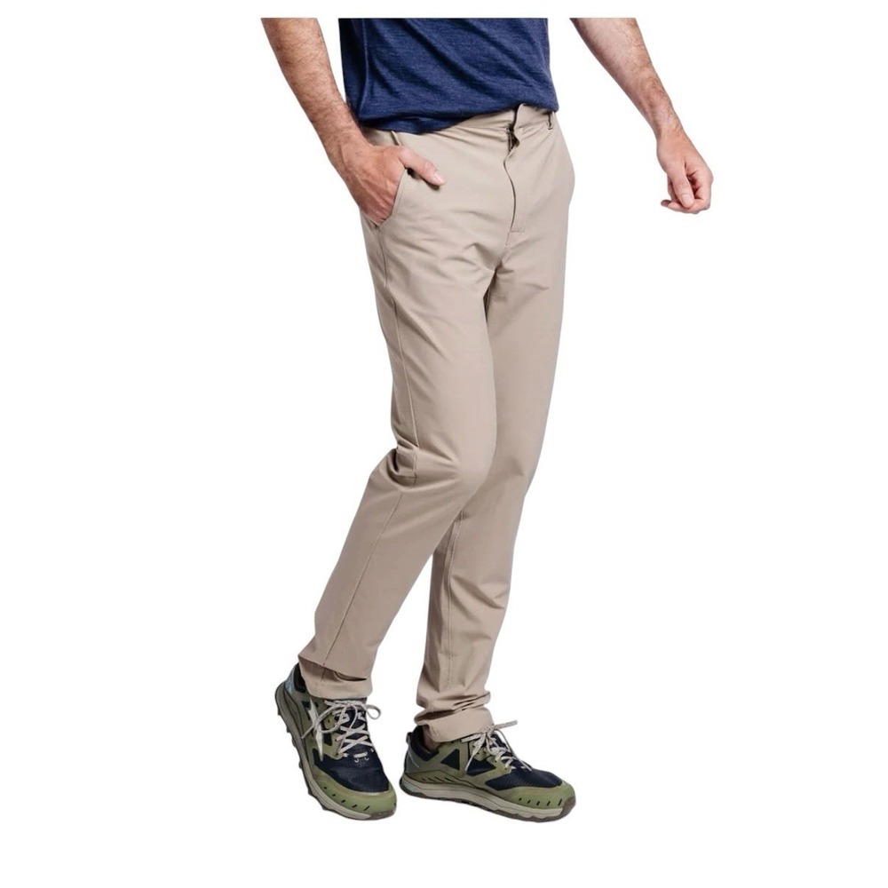 Teren Travel Pants Men 36X30 Khaki Stretch Performance Drawstring Insect Repell